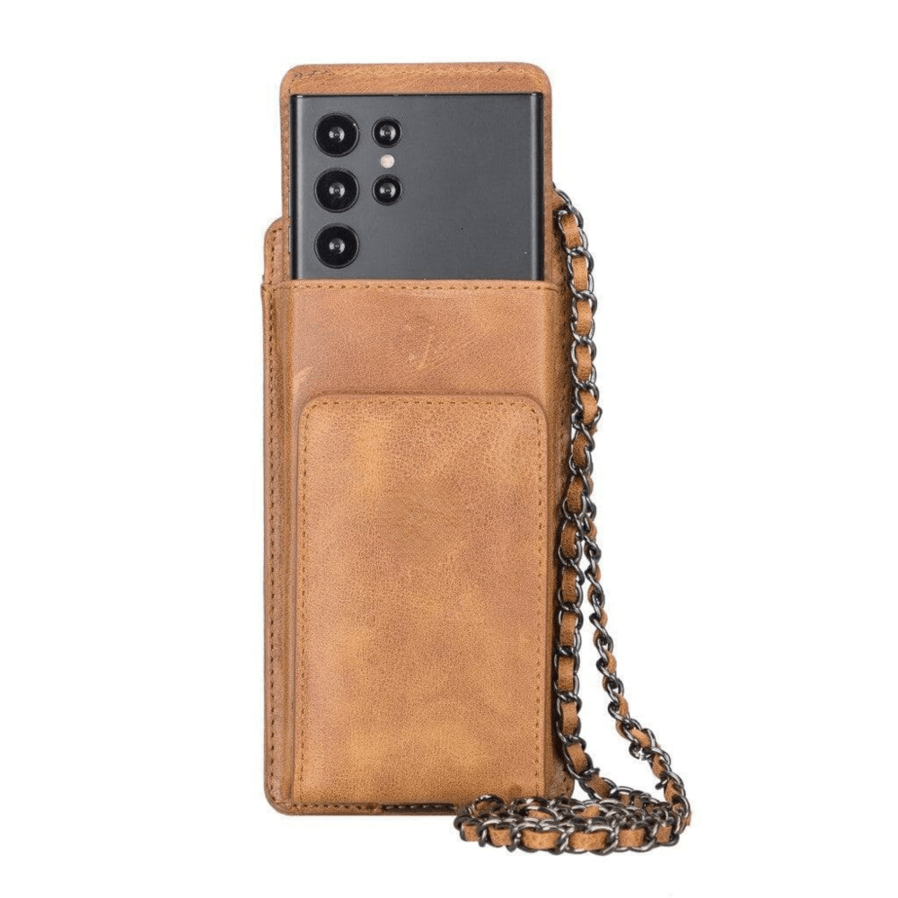 Avjin Crossbody Leather Bag Compatible with Phones up to 6.9" - Light Tan TIGUAN TAN Bouletta