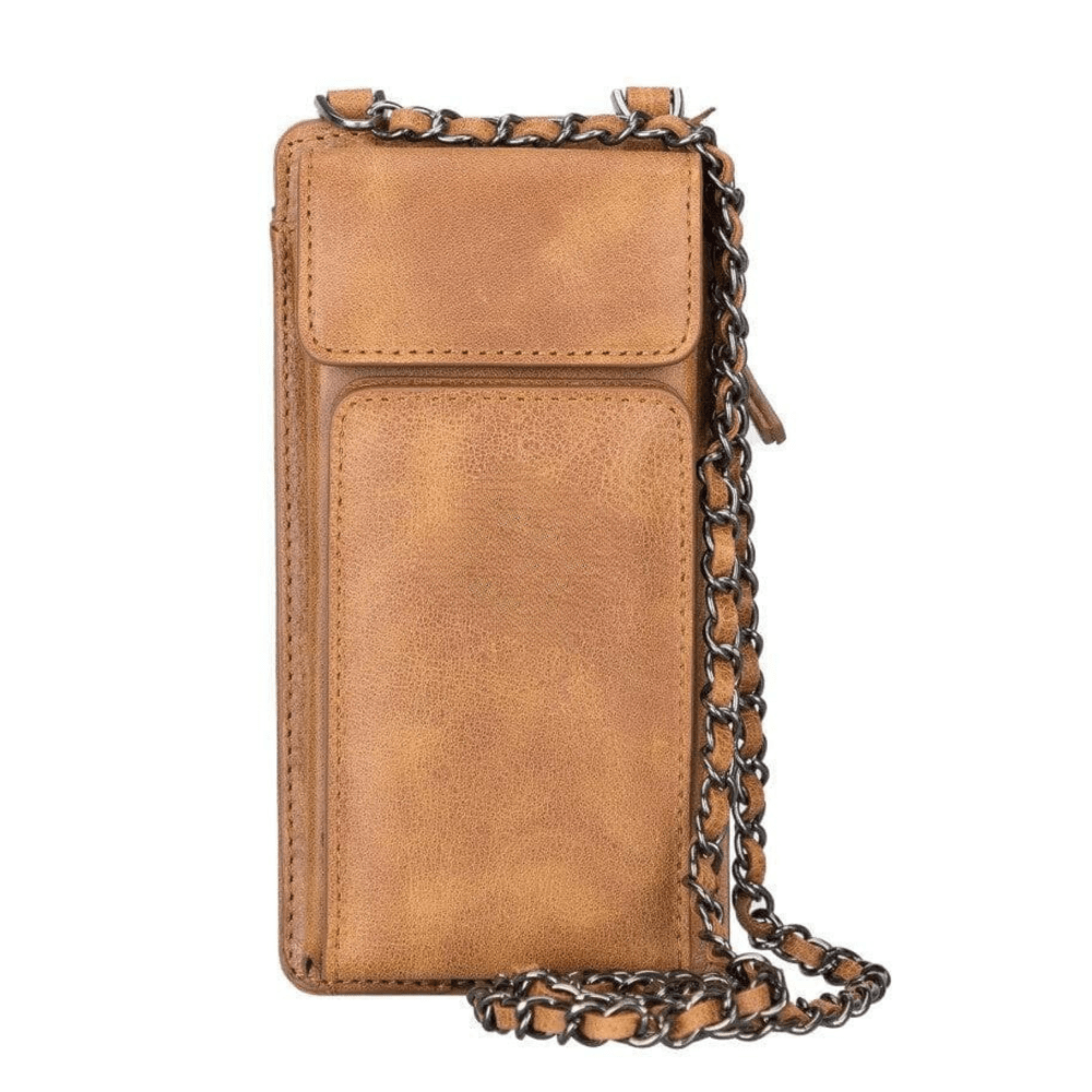 Avjin Crossbody Leather Bag Compatible with Phones up to 6.9" - Light Tan TIGUAN TAN Bouletta