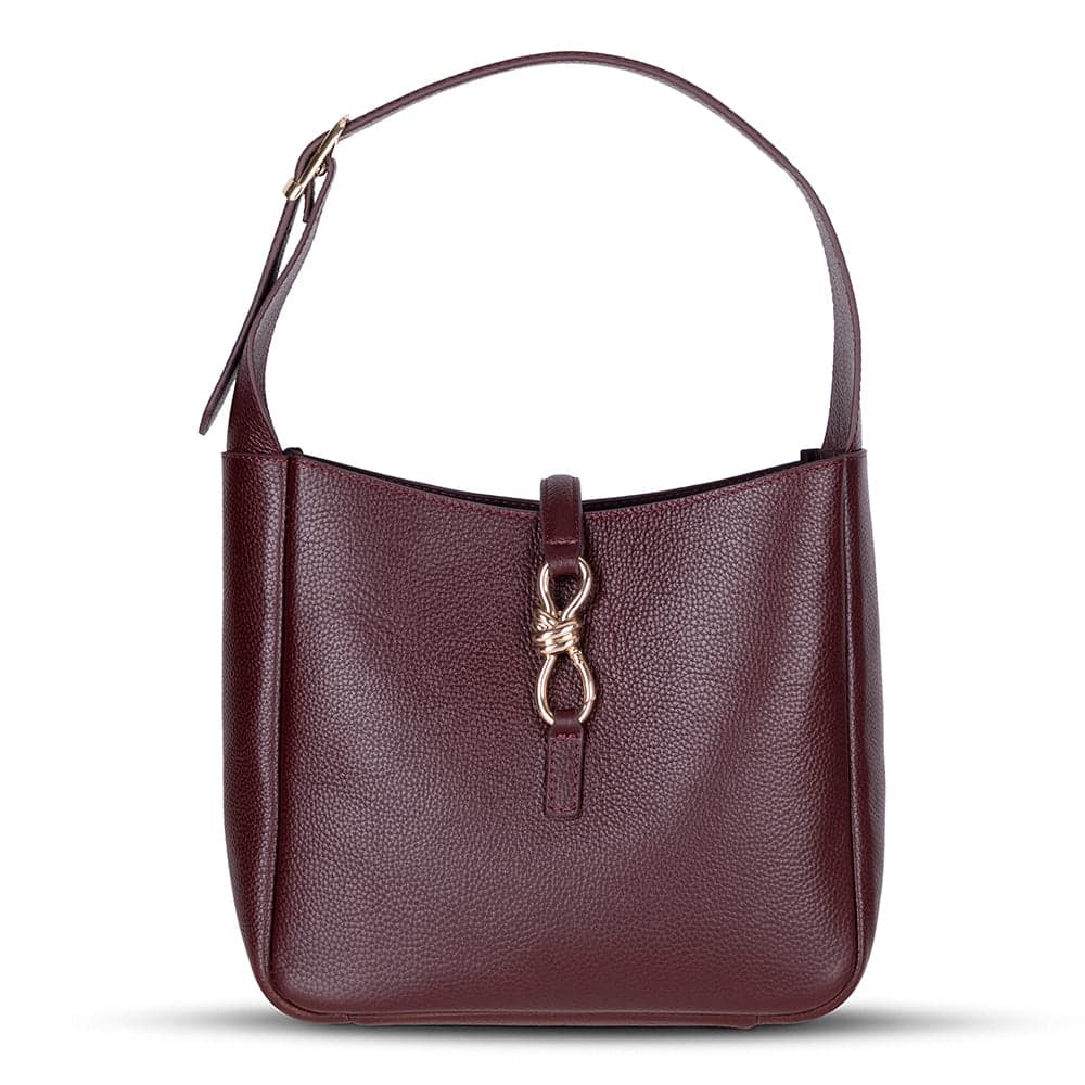Azura Women's Leather Bag Burgundy Bouletta