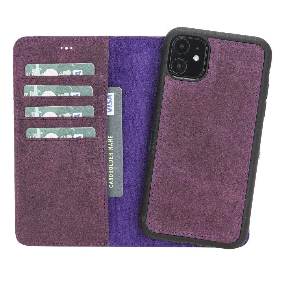 Magic iPhone 11 Series Detachable Genuine Leather Wallet Case - MW