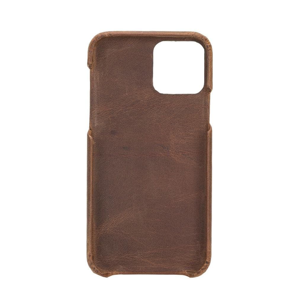 F360 iPhone 11 Series Full Genuine Leather Cover / F360 - iPhone 11 Pro Max / RUSTIC BLACK