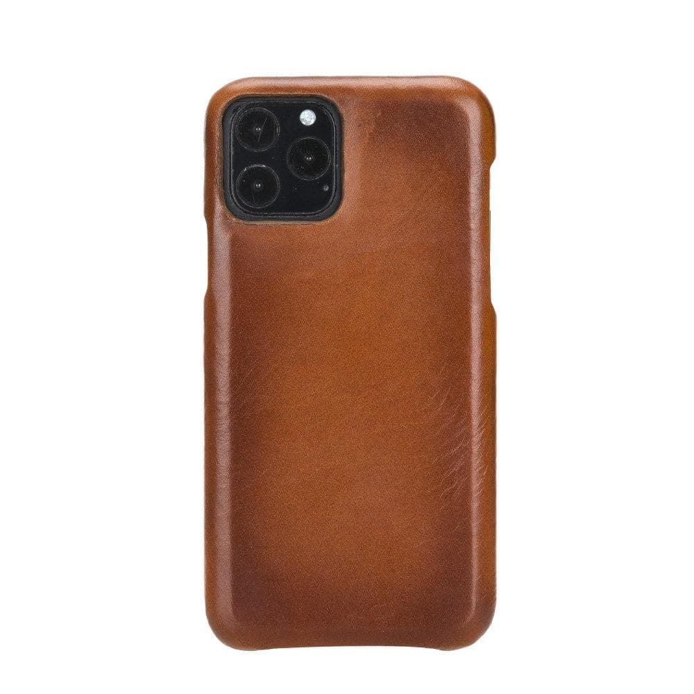 F360 iPhone 11 Series Full Genuine Leather Cover / F360 - iPhone 11 Pro Max / RUSTIC BLACK