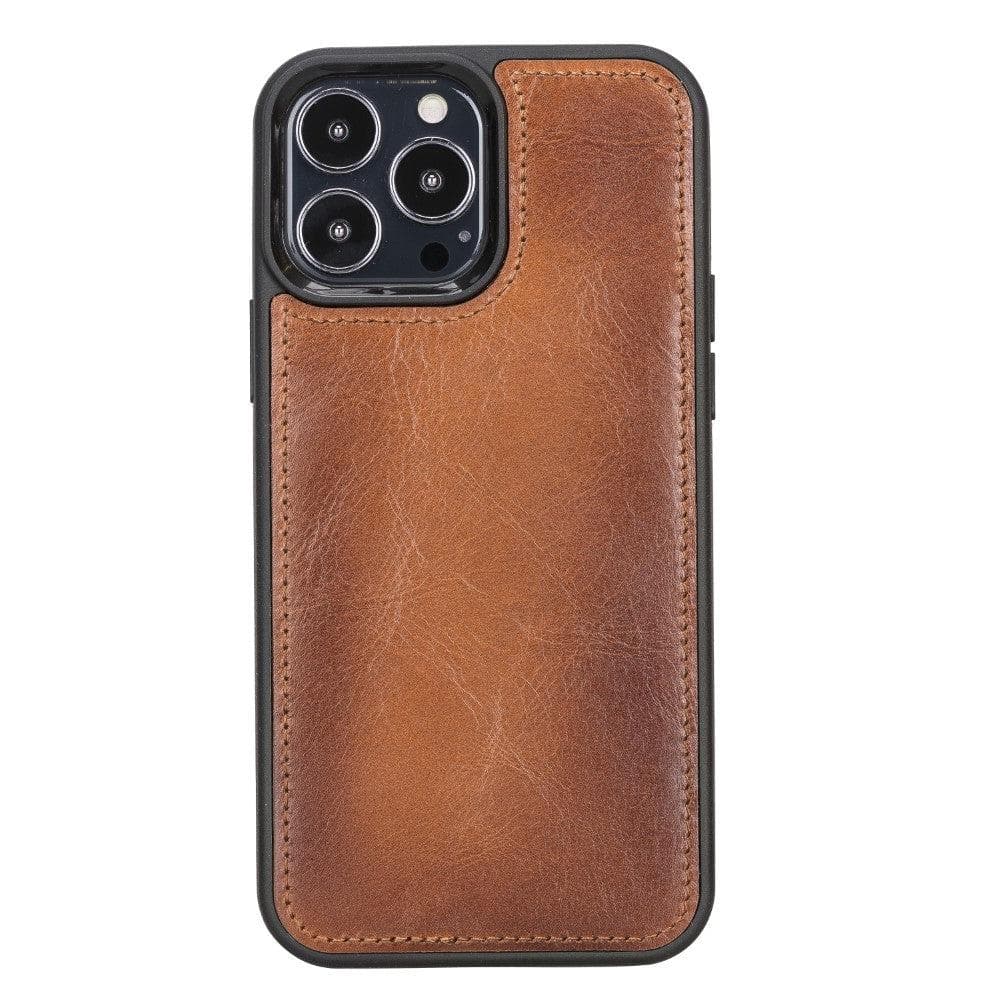 Flex Cover iPhone 13 Series Genuine Leather Back Cover / FXC - iPhone 13 Pro Max 6.7" / BURNISHED RUSTIC TAN