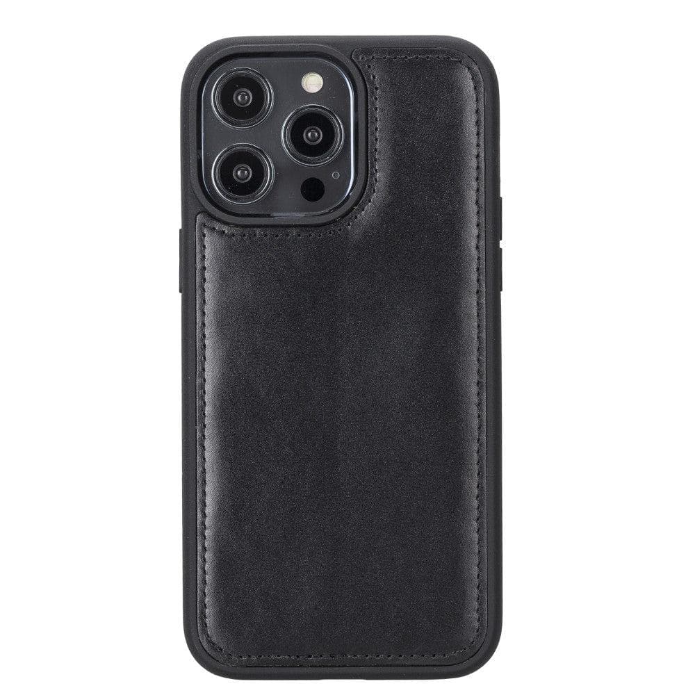 Magic iPhone 14 Series Detachable Genuine Leather Case / MW - iPhone 14 Pro Max / RUSTIC BLACK