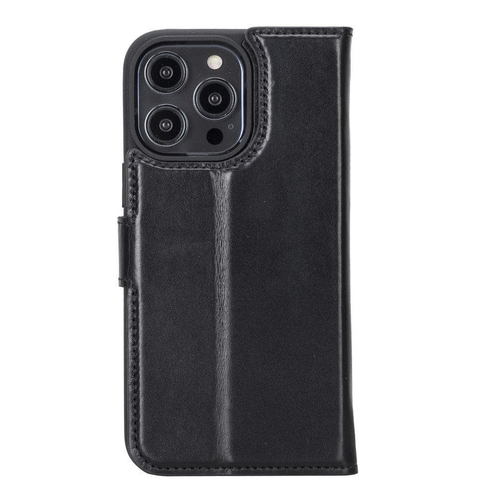 Magic iPhone 14 Series Detachable Genuine Leather Case / MW - iPhone 14 Pro Max / RUSTIC BLACK