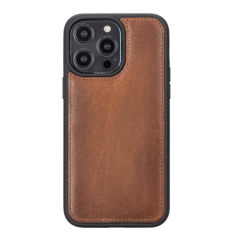 Magic iPhone 14 Series Detachable Genuine Leather Case / MW - iPhone 14 Pro / ANTIC BROWN