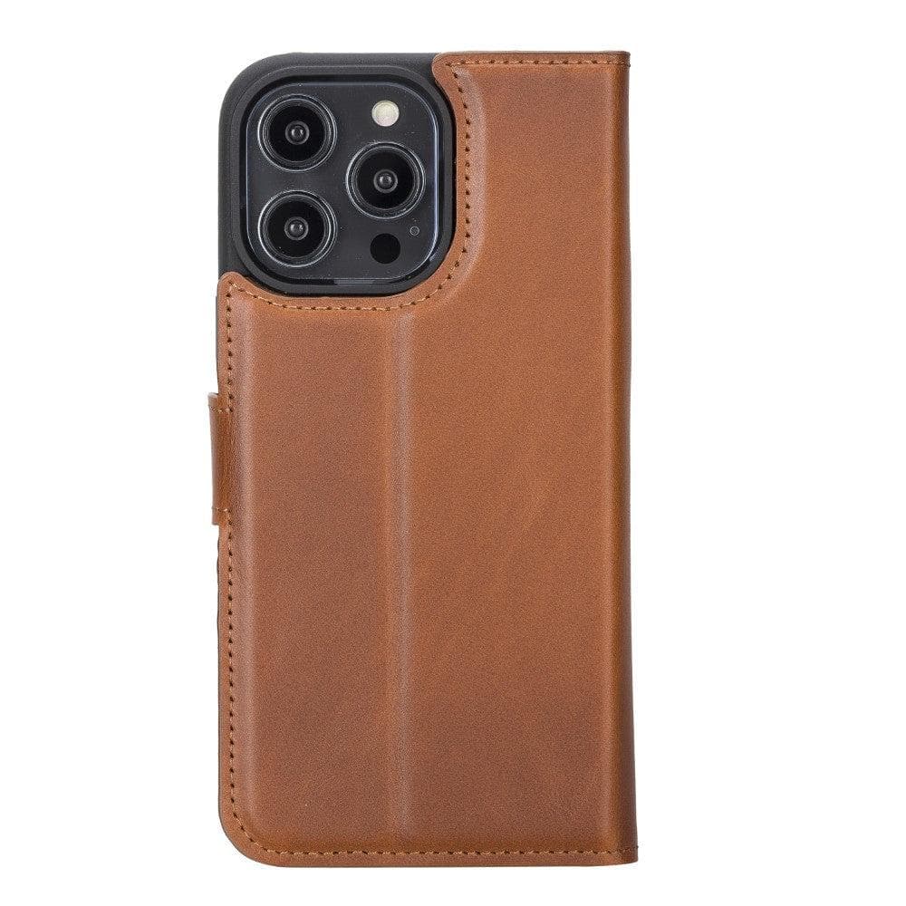 Magic iPhone 14 Series Detachable Genuine Leather Case / MW - iPhone 14 Pro Max / BURNISHED RUSTIC TAN