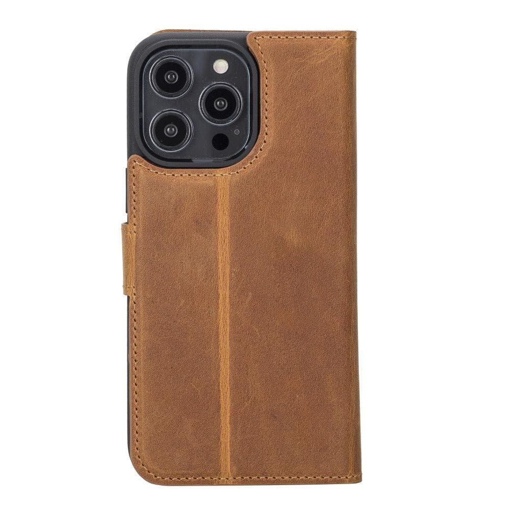 Magic iPhone 14 Series Detachable Genuine Leather Case / MW - iPhone 14 Pro Max / RUSTIC BLACK