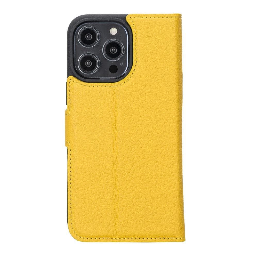 Magic iPhone 14 Series Detachable Genuine Leather Case / MW - iPhone 14 / FLOATER YELLOW