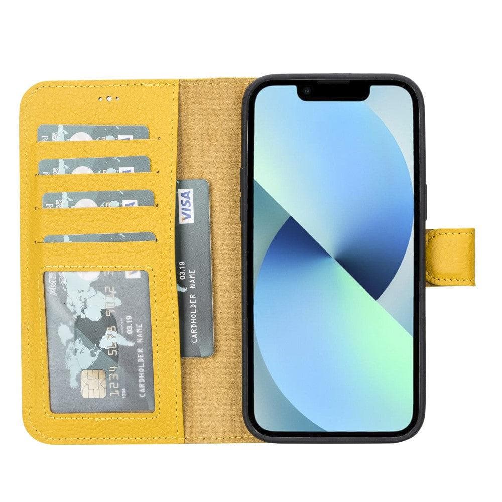 Magic iPhone 14 Series Detachable Genuine Leather Case / MW - iPhone 14 Pro / FLOATER YELLOW