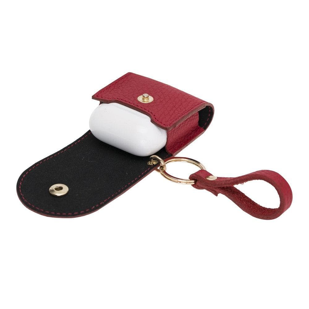 Mai Snap AirPods 3 and AirPods Pro Leather Case with Hook - Airpods 1/2 / Red