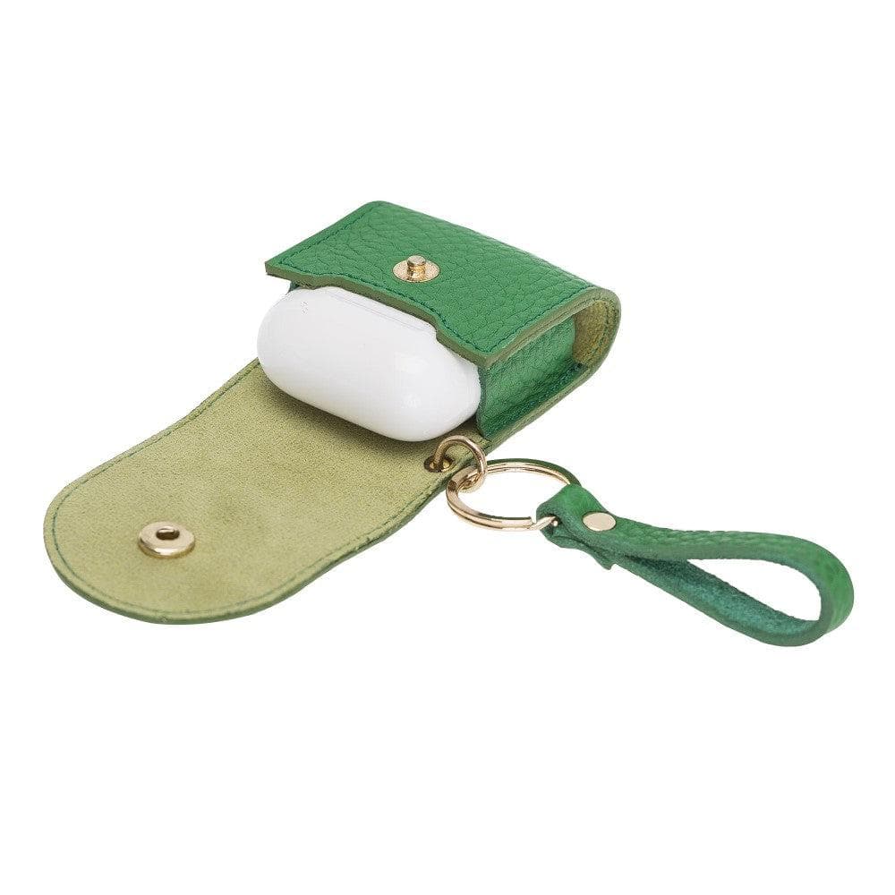 Mai Snap AirPods 3 and AirPods Pro Leather Case with Hook - Airpods 1/2 / Green