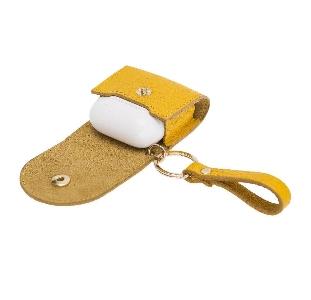 Mai Snap AirPods 3 and AirPods Pro Leather Case with Hook - Airpods 1/2 / Yellow