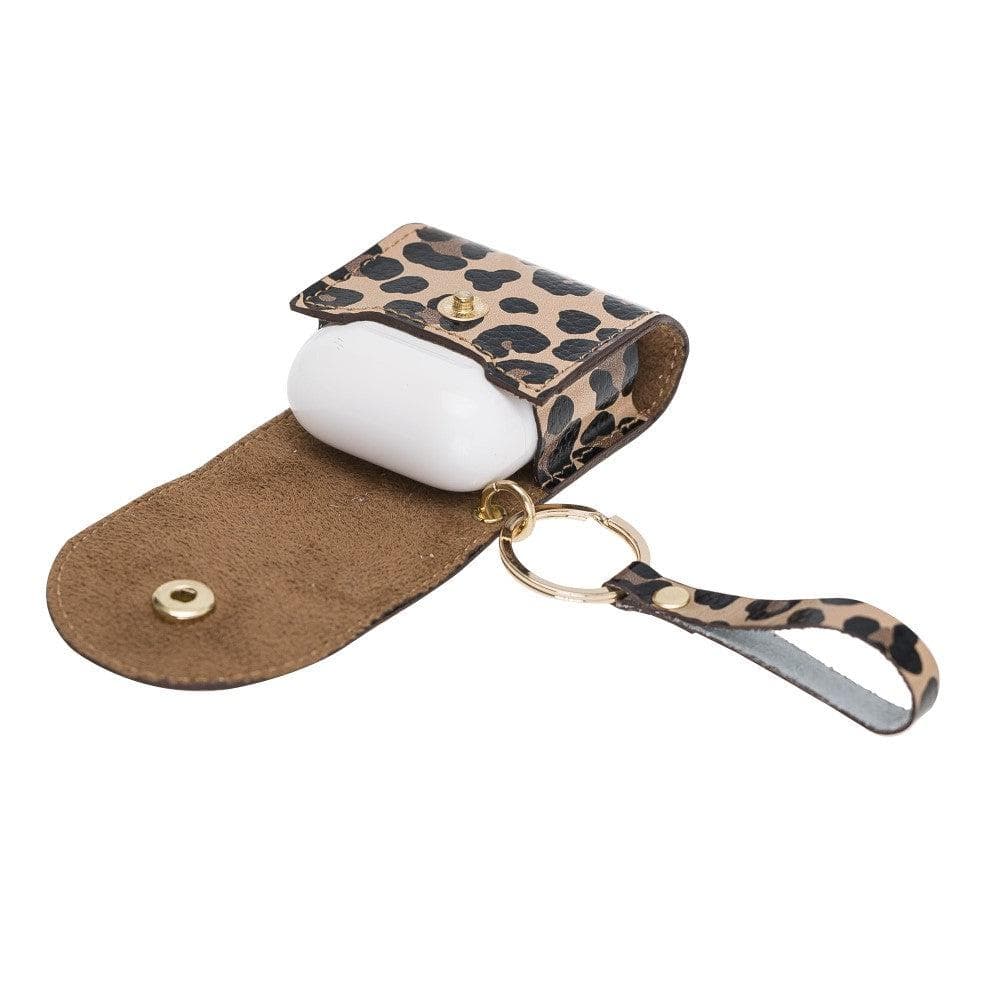 Mai Snap AirPods 3 and AirPods Pro Leather Case with Hook - Airpods 3 / Leopard