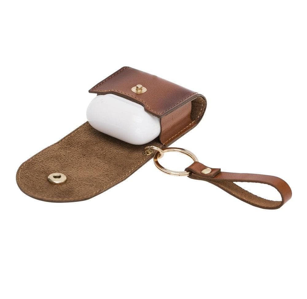 Mai Snap AirPods 3 and AirPods Pro Leather Case with Hook - Airpods 1/2 / Rustic Tan