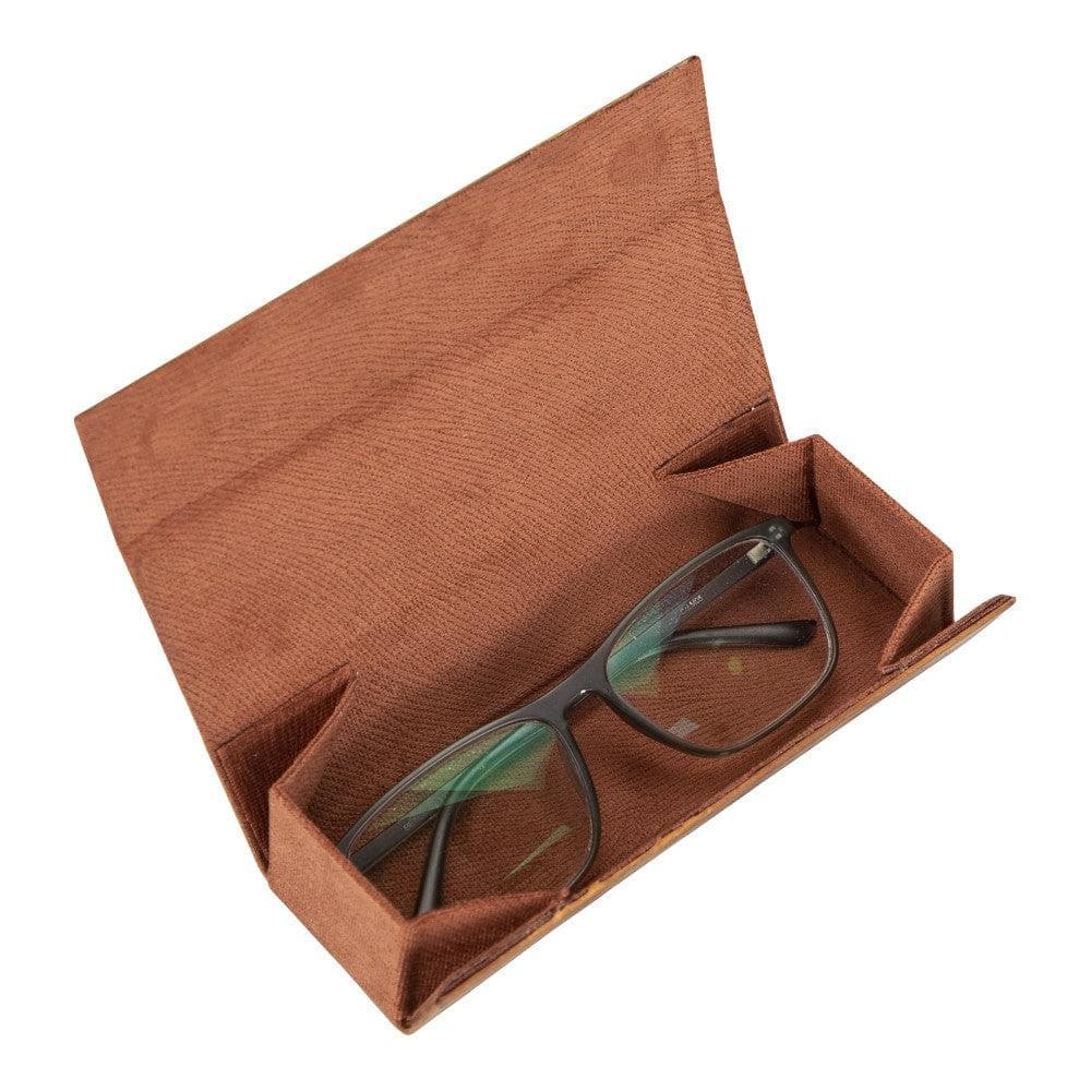 Clever Leather Glasses Case - Rustic Tan