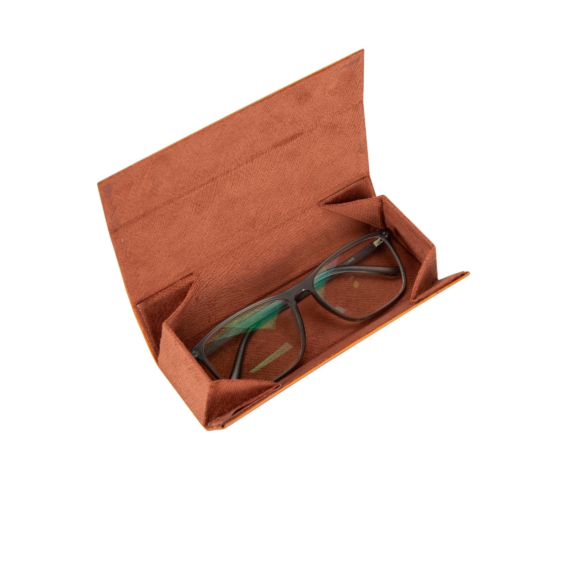 Clever Leather Glasses Case - Rustic Tan