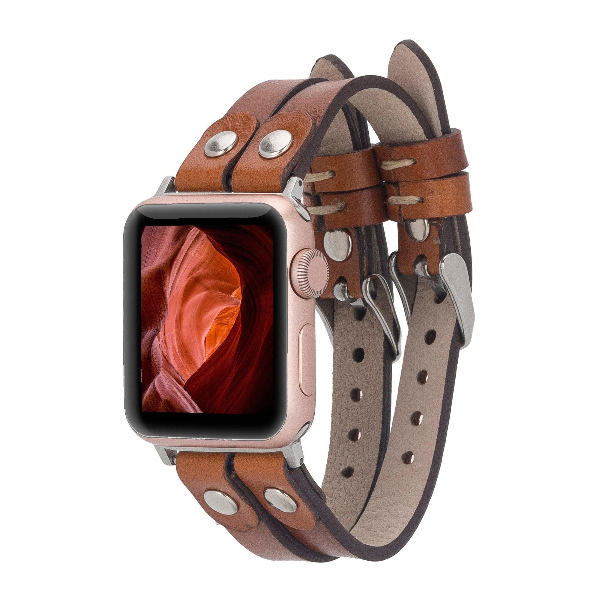 Durham Ely Apple Watch Leather Straps - NU2 / Gold