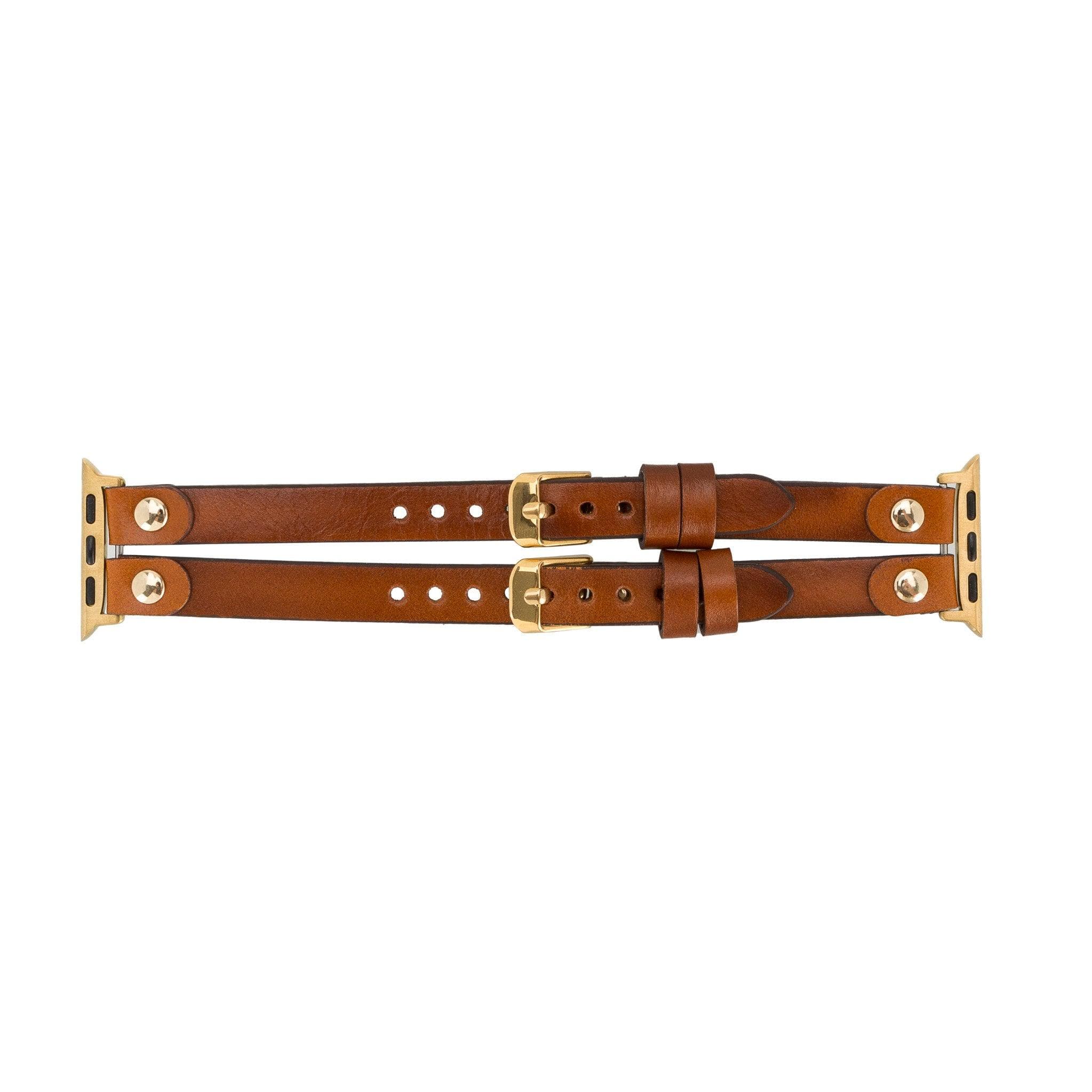 Durham Ely Apple Watch Leather Straps - NU2 / Gold