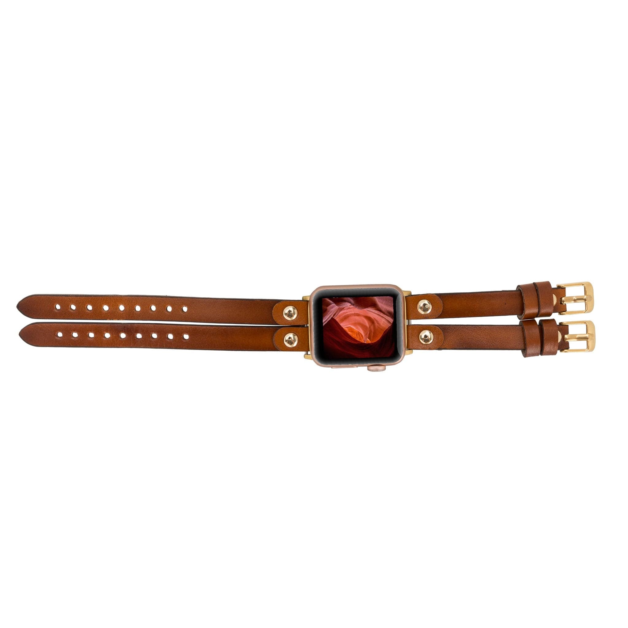 Durham Ely Apple Watch Leather Straps - NU2 / Gold