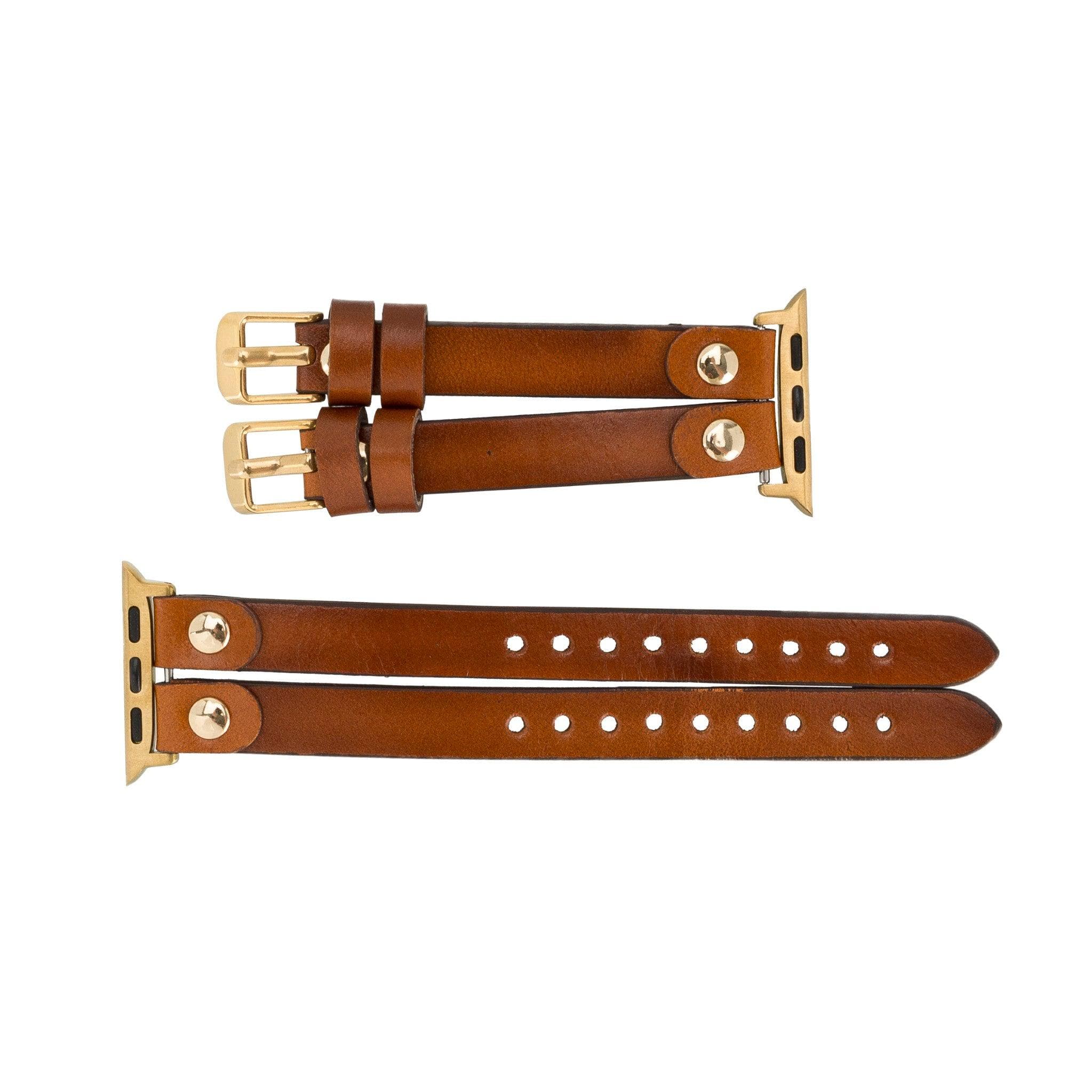 Durham Ely Apple Watch Leather Straps - NU2 / Gold