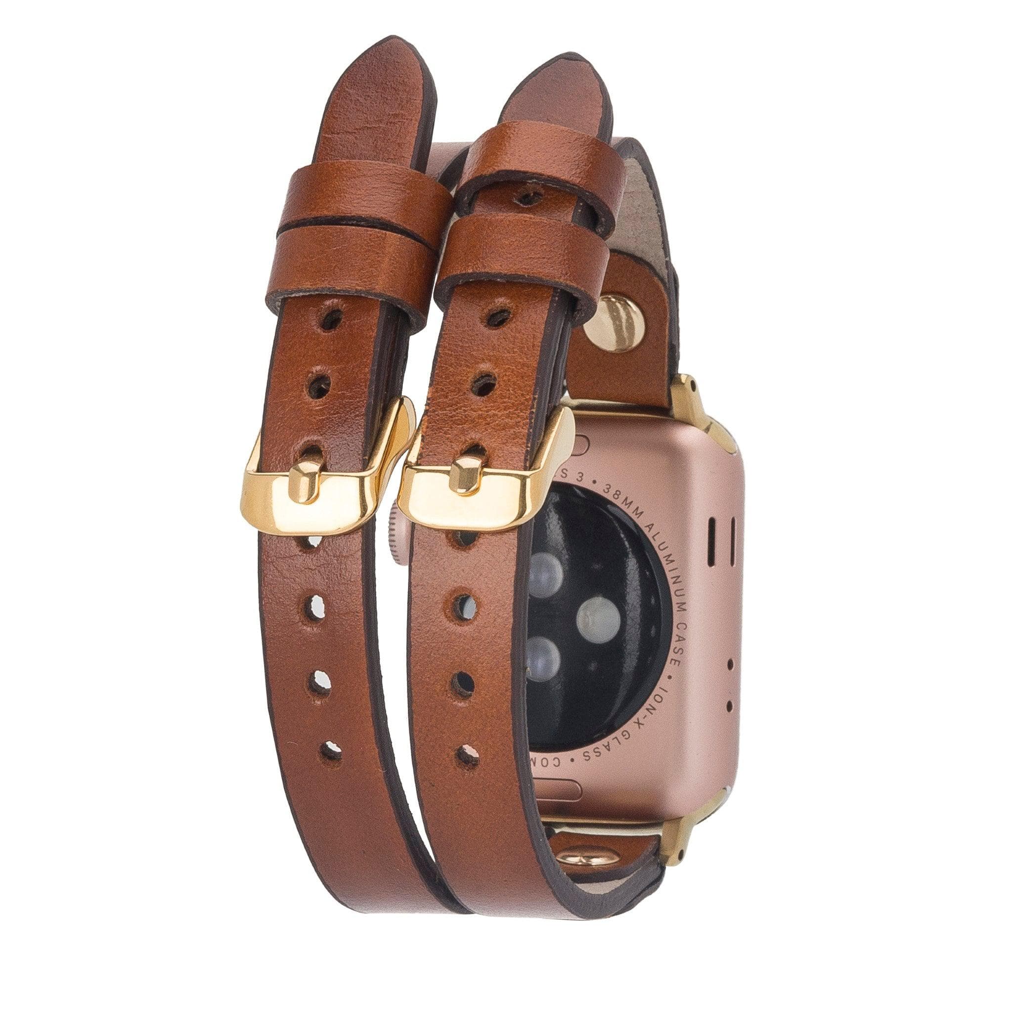 Durham Ely Apple Watch Leather Straps - NU2 / Gold