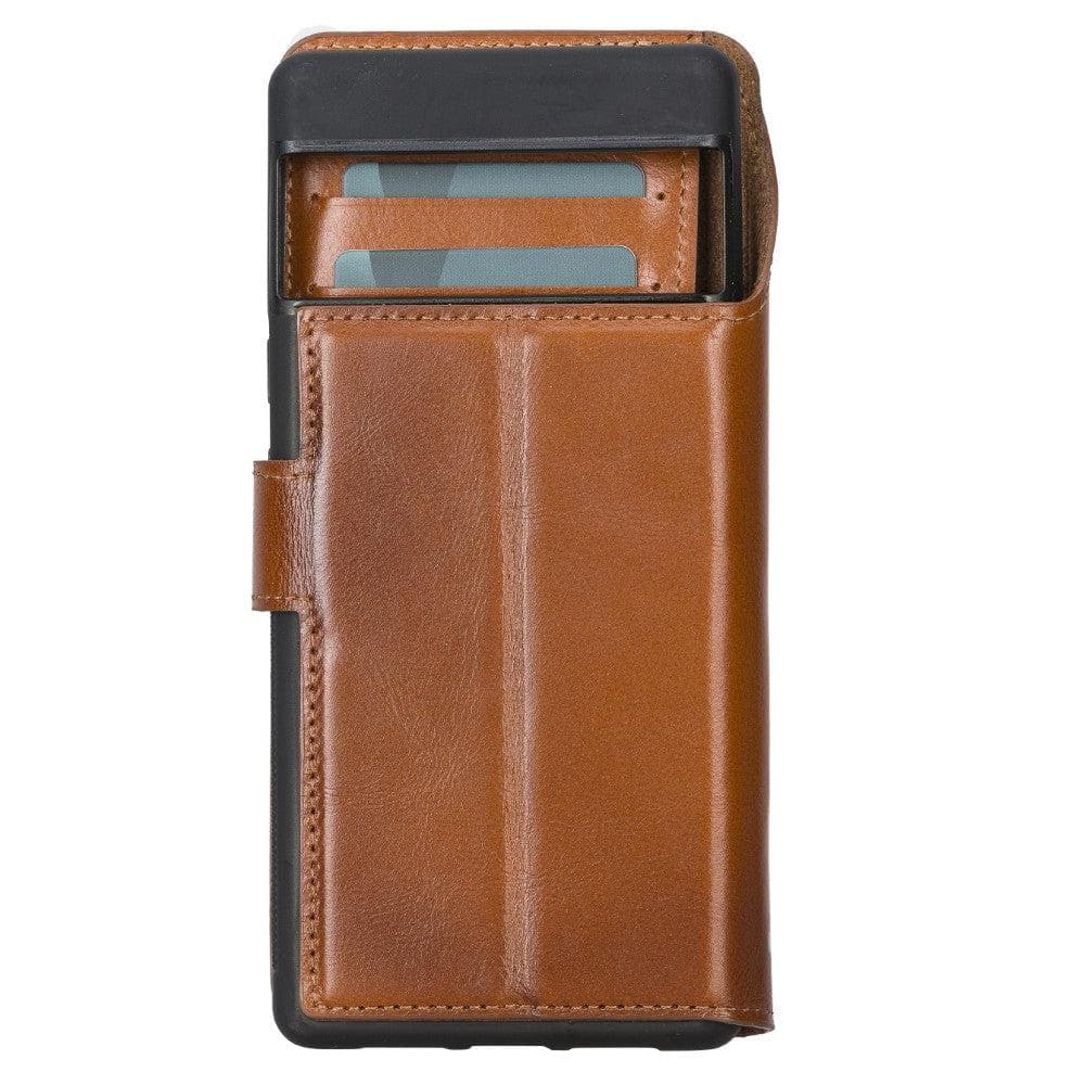 Google Pixel 6 and Google Pixel 5 Series Detachble Magnetic Wallet Leather Case - Google Pixel 5 / Brown