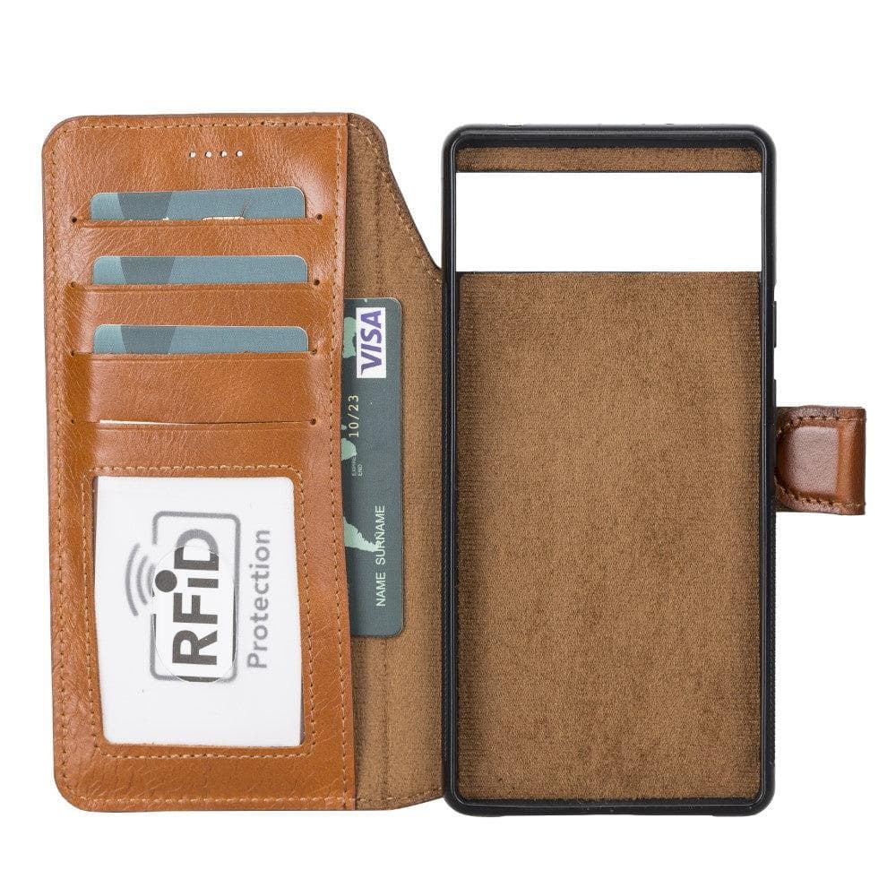 Google Pixel 6 and Google Pixel 5 Series Detachble Magnetic Wallet Leather Case - Google Pixel 6 Pro / Brown