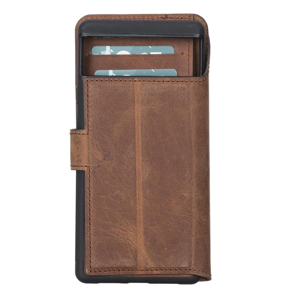 Google Pixel 6 and Google Pixel 5 Series Detachble Magnetic Wallet Leather Case - Google Pixel 6 Pro / Brown