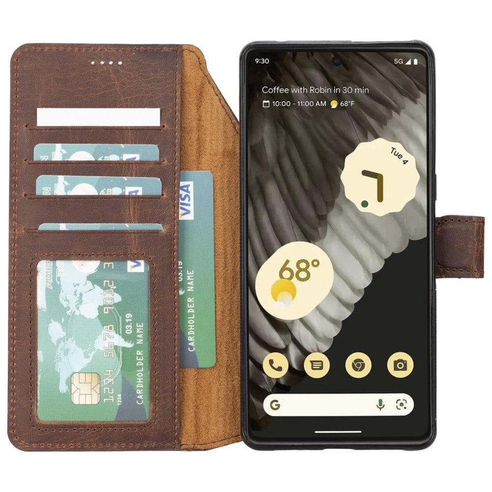 Google Pixel 7 Series Detachble Leather Magic Wallet Case - Google Pixel 7 Pro / Tan