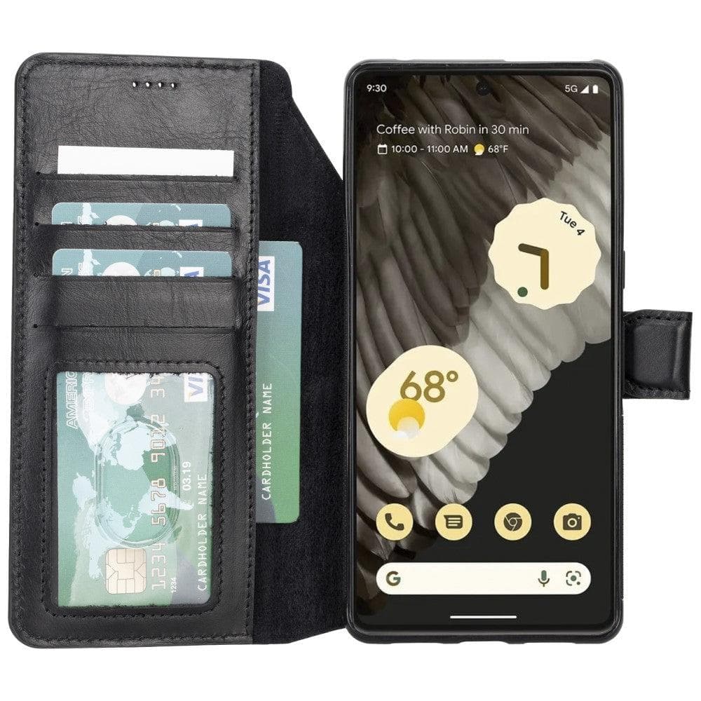 Google Pixel 7 Series Detachble Leather Magic Wallet Case - Google Pixel 7 / Black