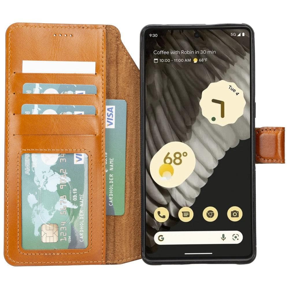 Google Pixel 7 Series Detachble Leather Magic Wallet Case - Google Pixel 7 Pro / Tan