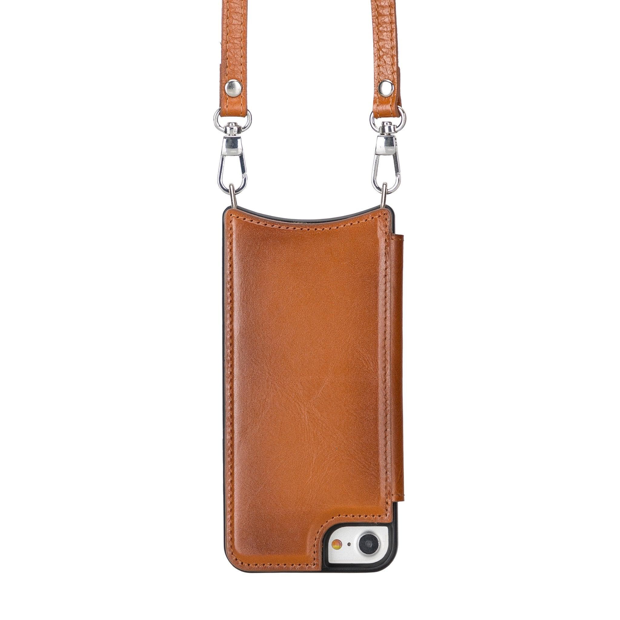 Saff iPhone SE/8/7 Series Genuine Leather Case with Strap - SAFF UFW - BURNISHED RUSTIC TAN