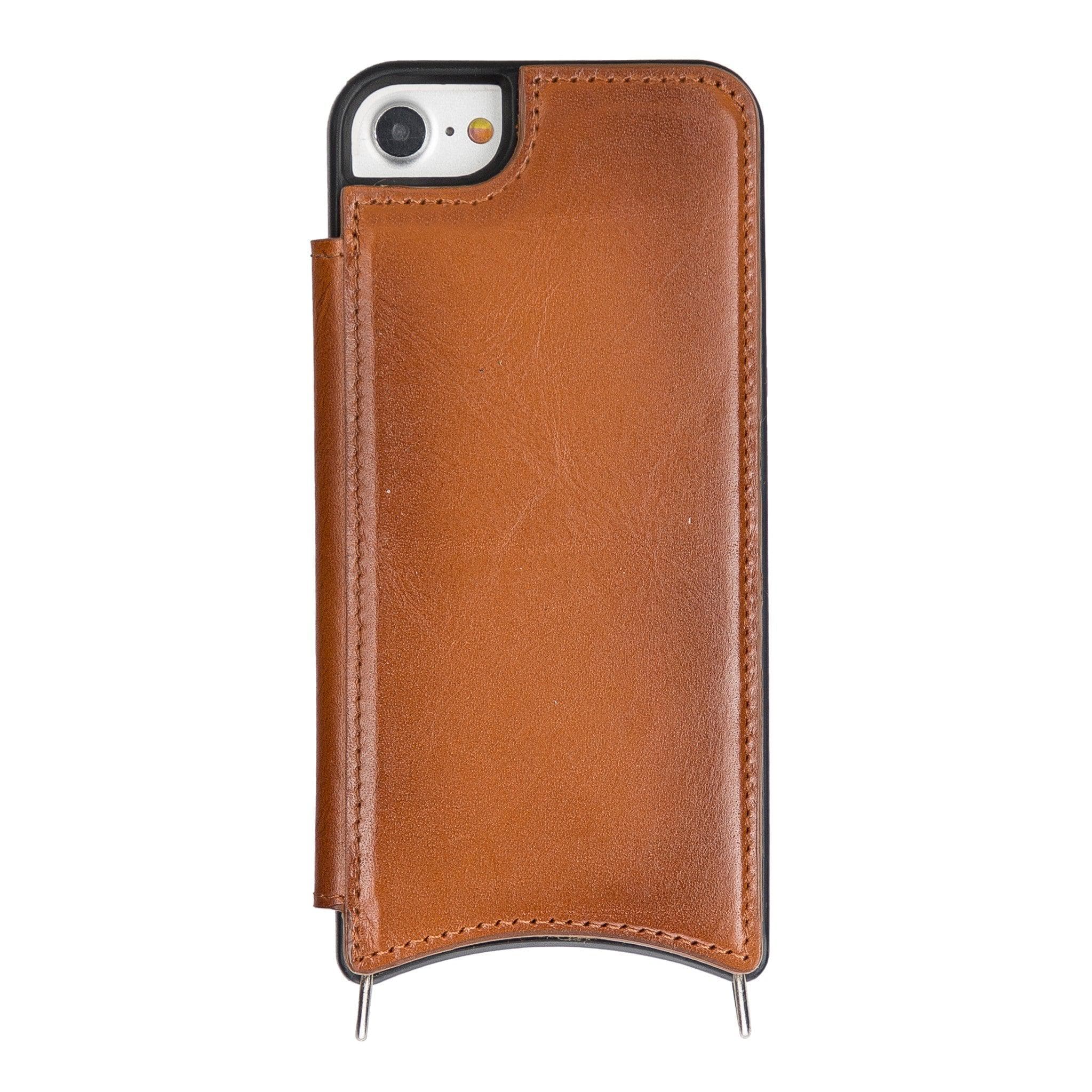 Saff iPhone SE/8/7 Series Genuine Leather Case with Strap - SAFF UFW - BURNISHED RUSTIC TAN