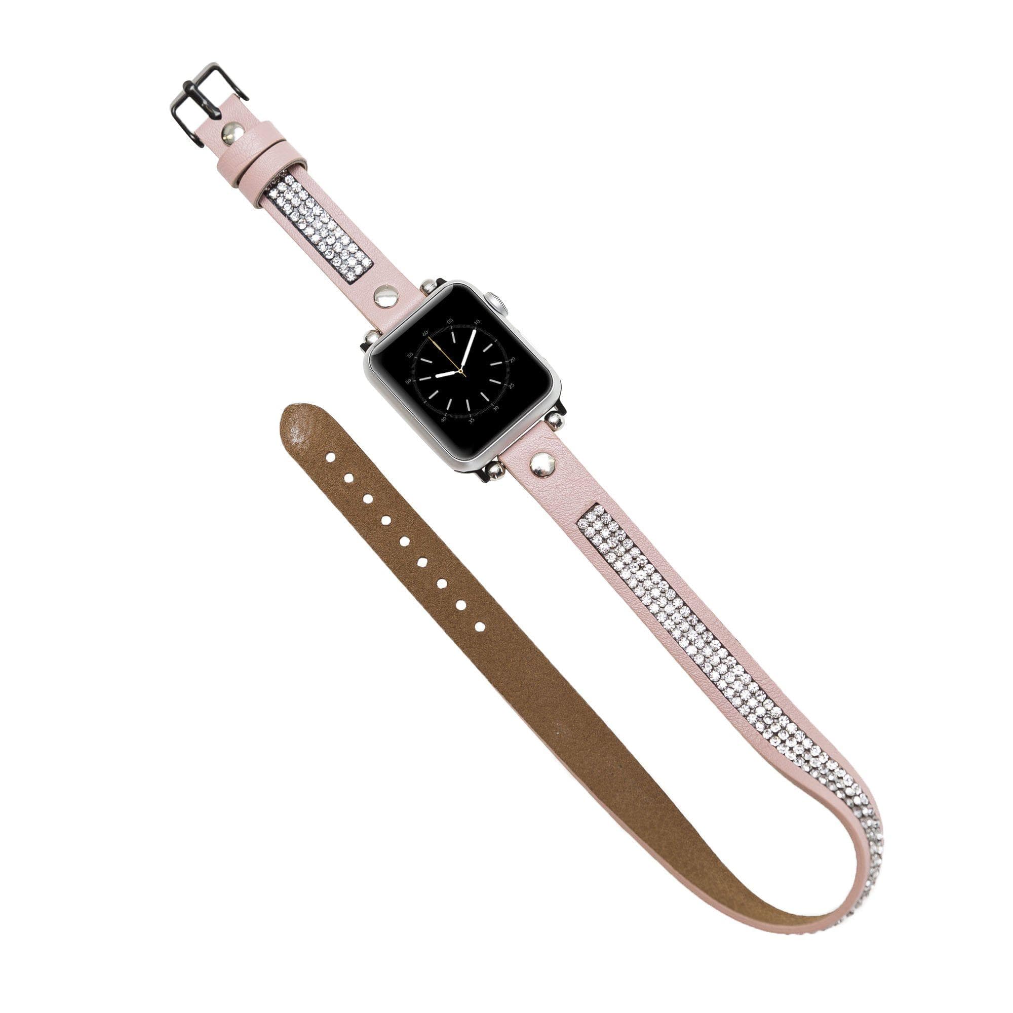 Crystal Double Tour Leather Apple Watch Band