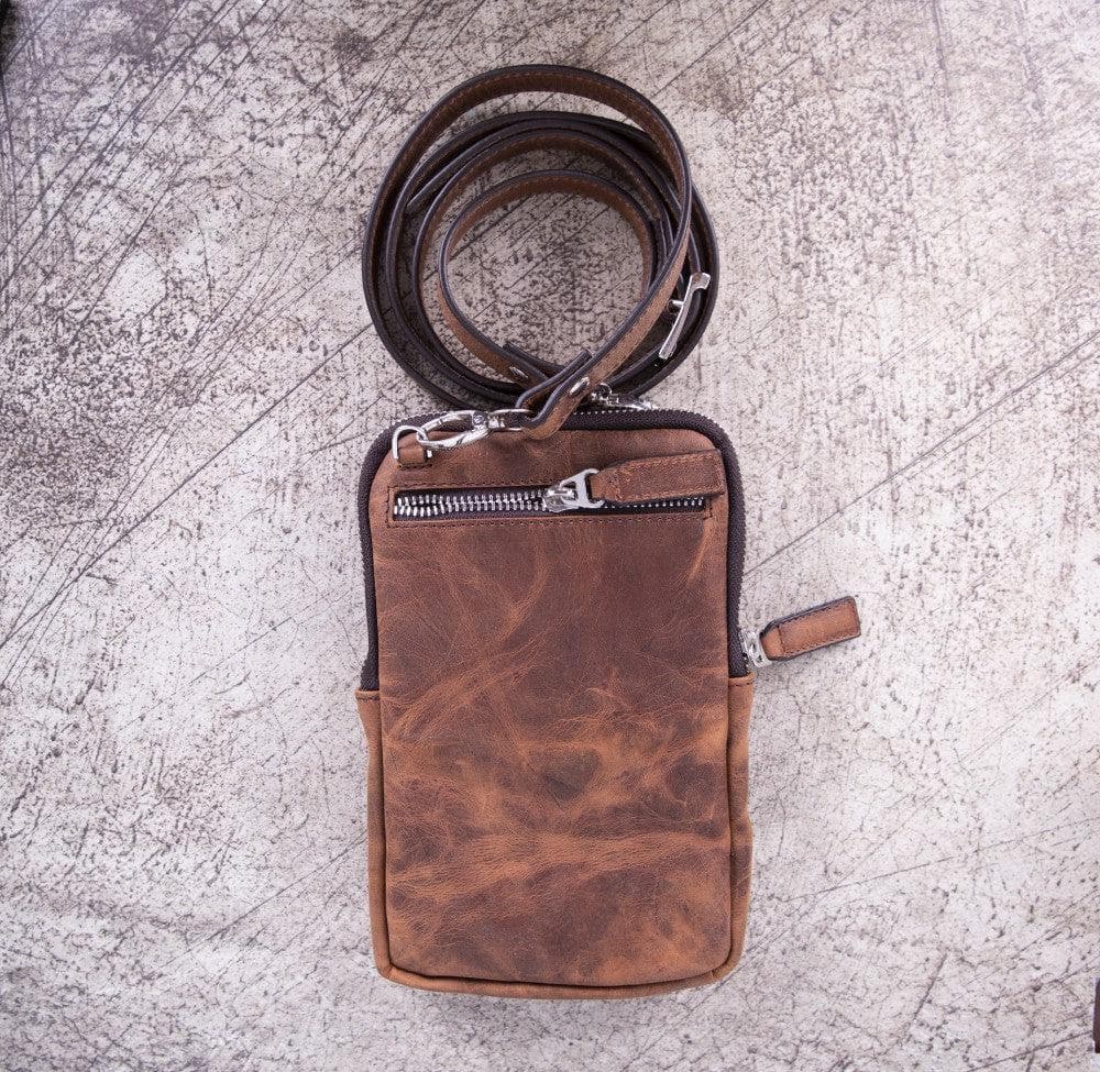 Nino Genuine Leather Crossbody Bag - Brown