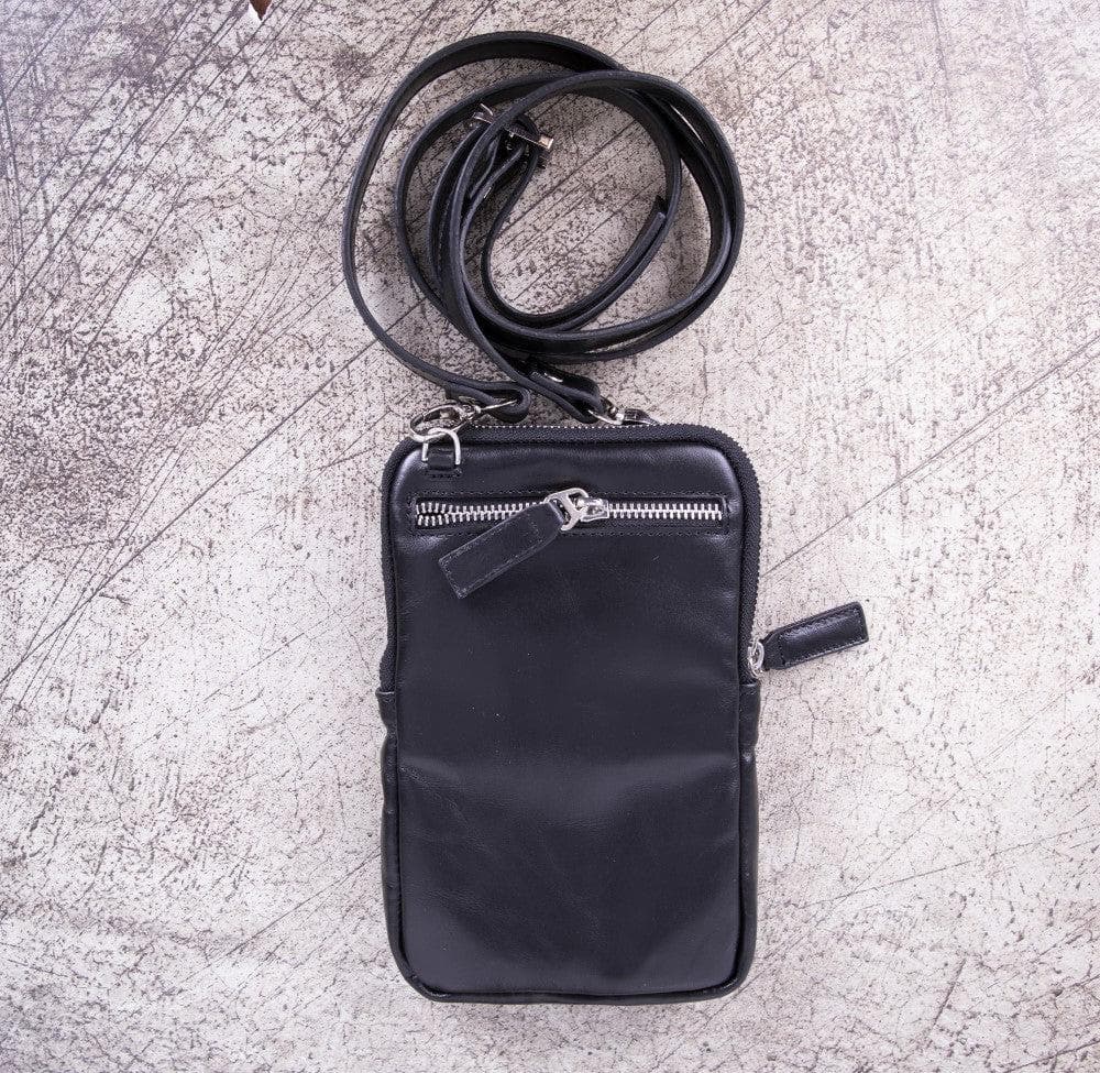 Nino Genuine Leather Crossbody Bag - Black