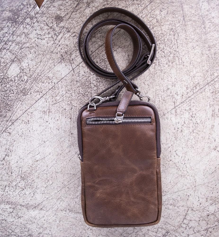 Nino Genuine Leather Crossbody Bag - Brown