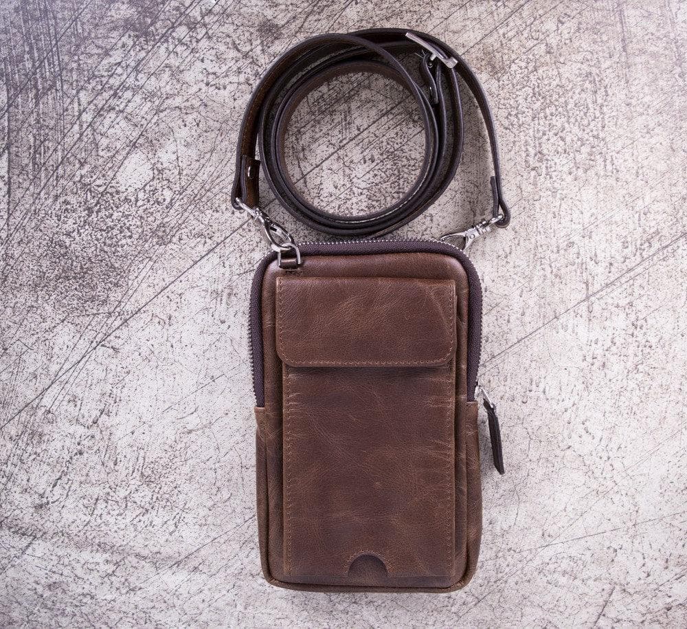 Nino Genuine Leather Crossbody Bag - Brown