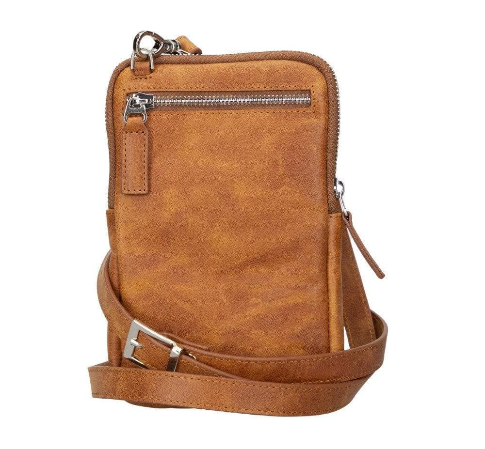 Nino Genuine Leather Crossbody Bag - Brown