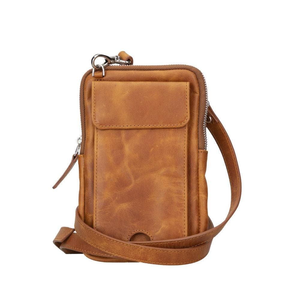 Nino Genuine Leather Crossbody Bag - Brown