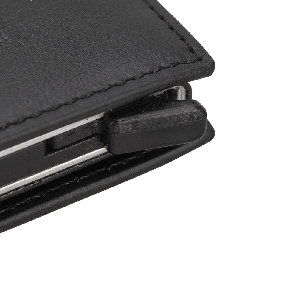 Palertag Leather Mechanical Card Holder - Black