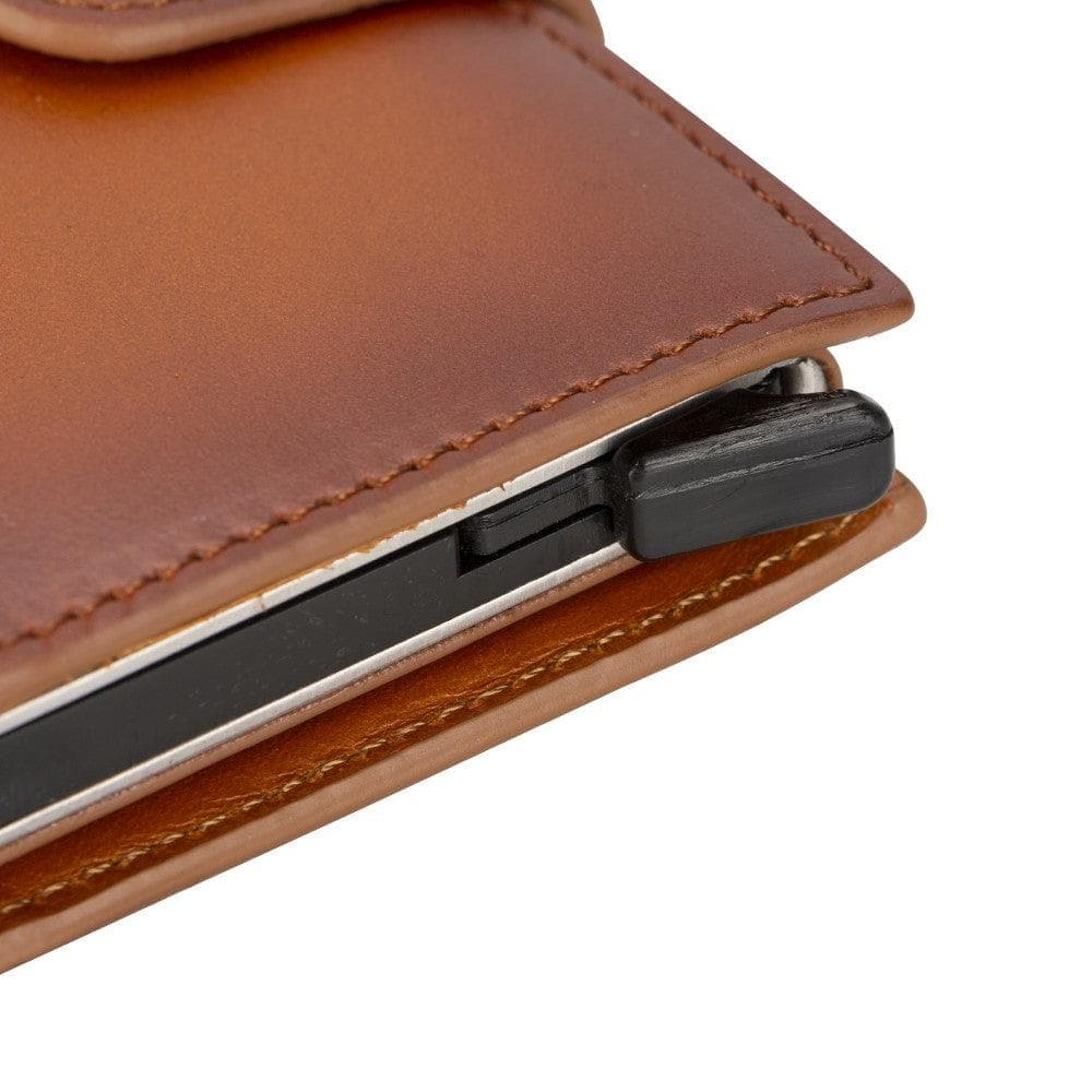 Palertag Leather Mechanical Card Holder - Black