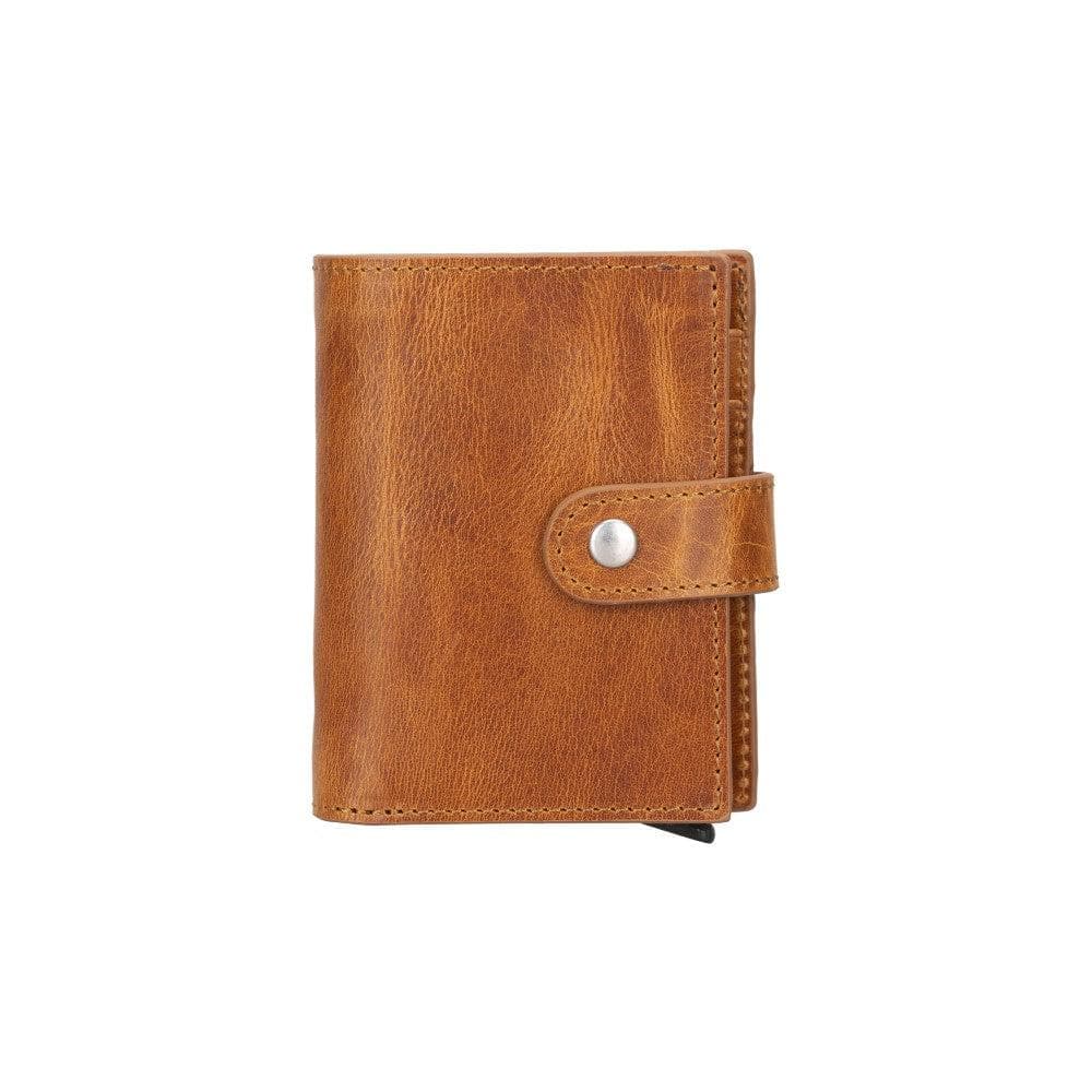 Palertag Leather Mechanical Card Holder - Tan