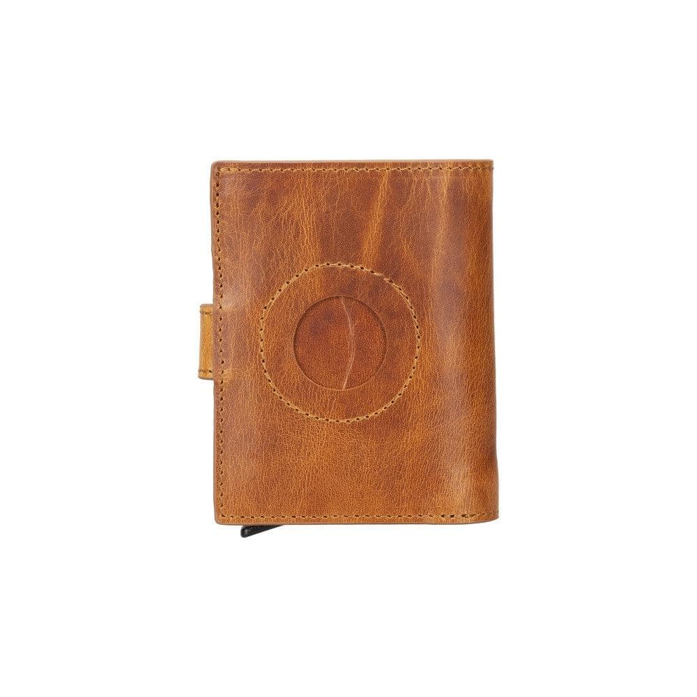 Palertag Leather Mechanical Card Holder - Tan