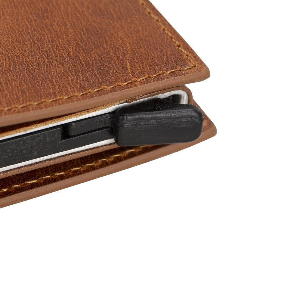 Palertag Leather Mechanical Card Holder - Black