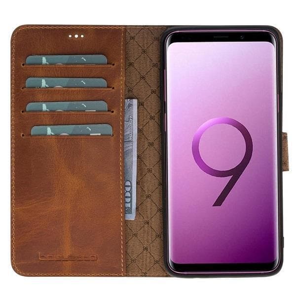 Magic Samsung Galaxy S9 Plus Detachable Genuine Leather Wallet Case - MW