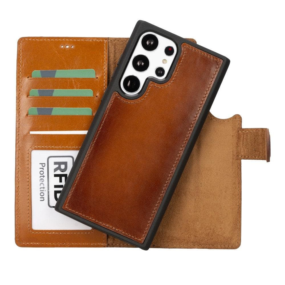 Samsung S23 Series Detachble Leather Magic Wallet Case - S23 Ultra / BURNISHED RUSTIC TAN