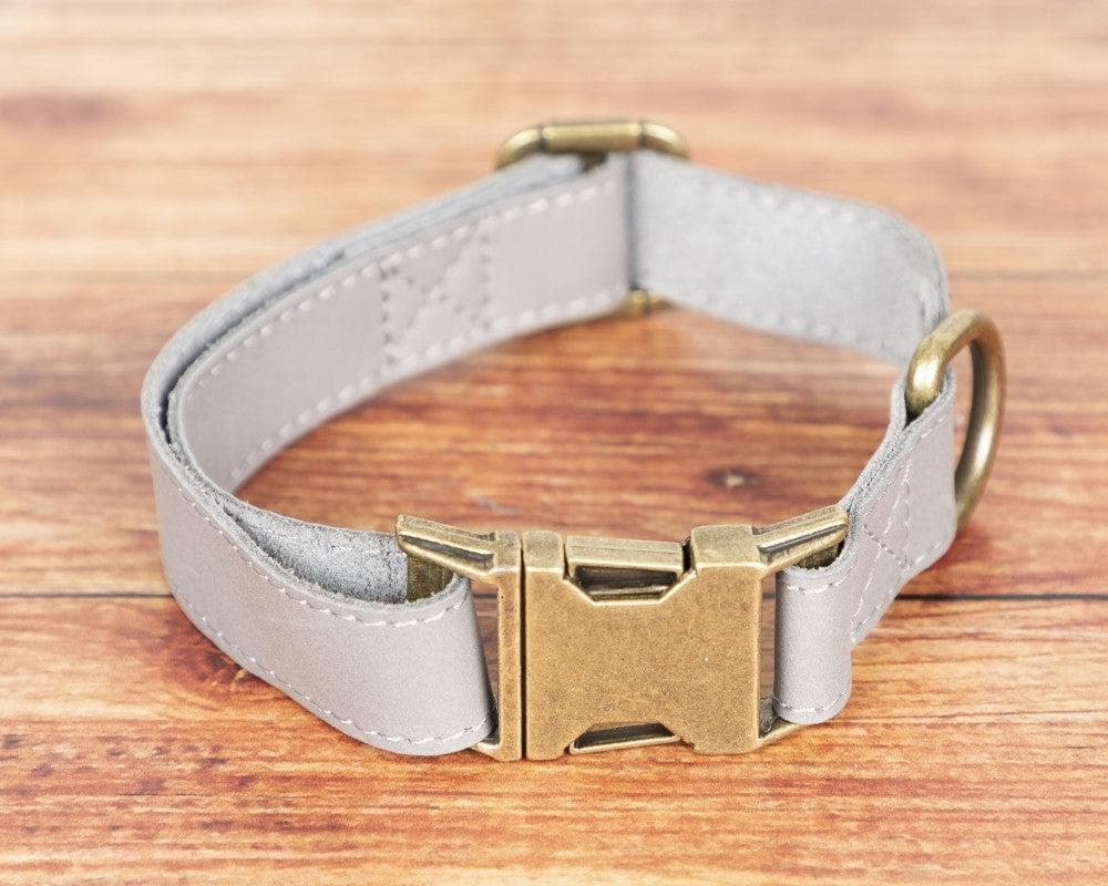 Scobby Leather Dog Collar - Gray