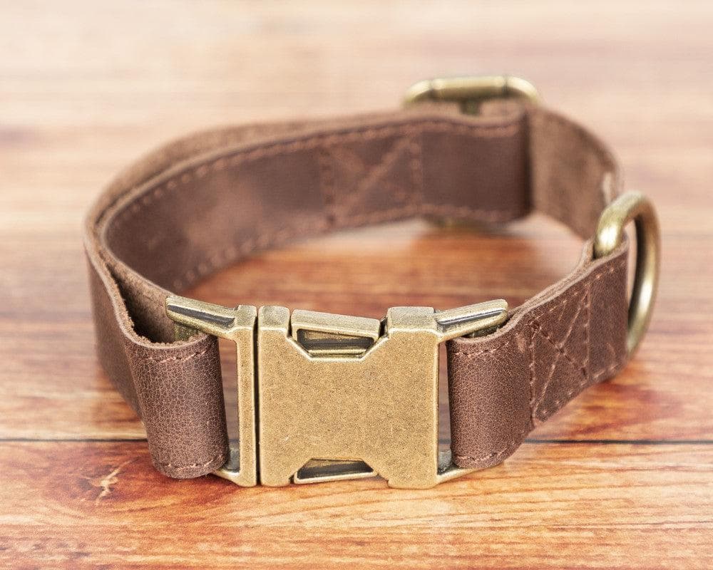 Scobby Leather Dog Collar - Dark Brown